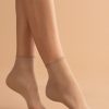 Fiore | Fiore Fiore - Glatte Transparente Feinsockchen Mit Druckfreiem Bund Mit Rollrand, 15 Den Light Natural