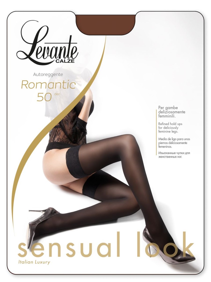 Levante | Levante Blickdichte Halterlose Strumpfe Mit Elegantem Spitzenabchlussband Romantic 50 Von Levante Schwarz