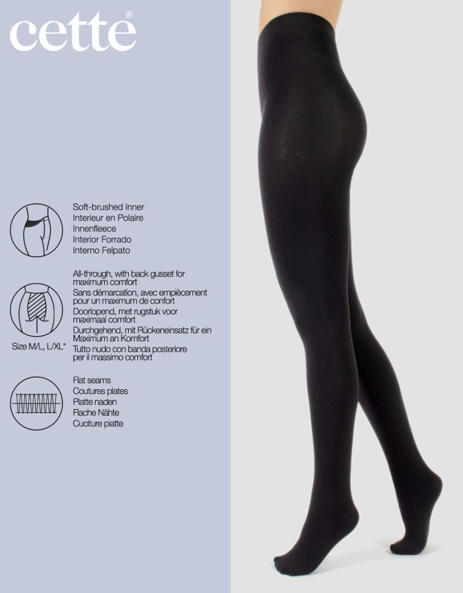 Cette | Cette Absolut Blickdichte Winterstrumpfhose Mit Flauschigem Innenfutter Aus Weichem Fleece Von Cette Black