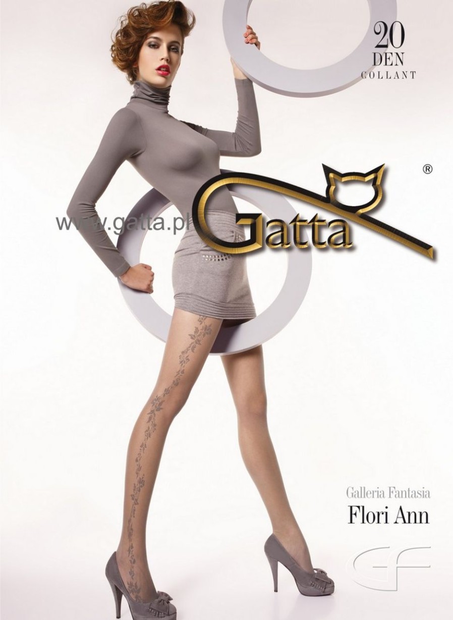 Gatta | Gatta Gatta Feinstrumpfhose Mit Dezentem Blumenmuster Flori Ann 03, 20 Den Nero