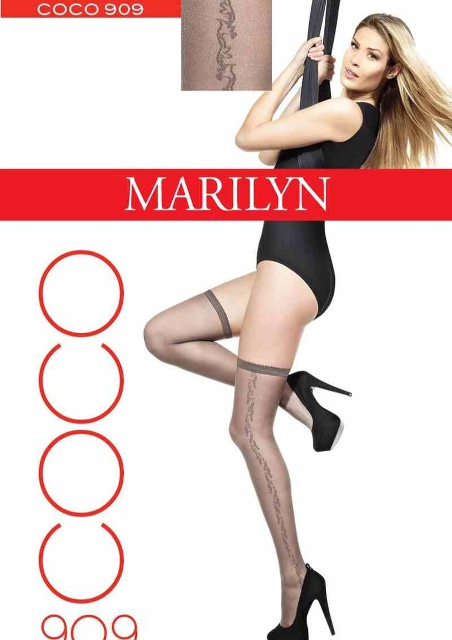 Marilyn | Marilyn Marilyn Coco Halterlose Strumpfe Mit Dezentem Muster, 20 Den