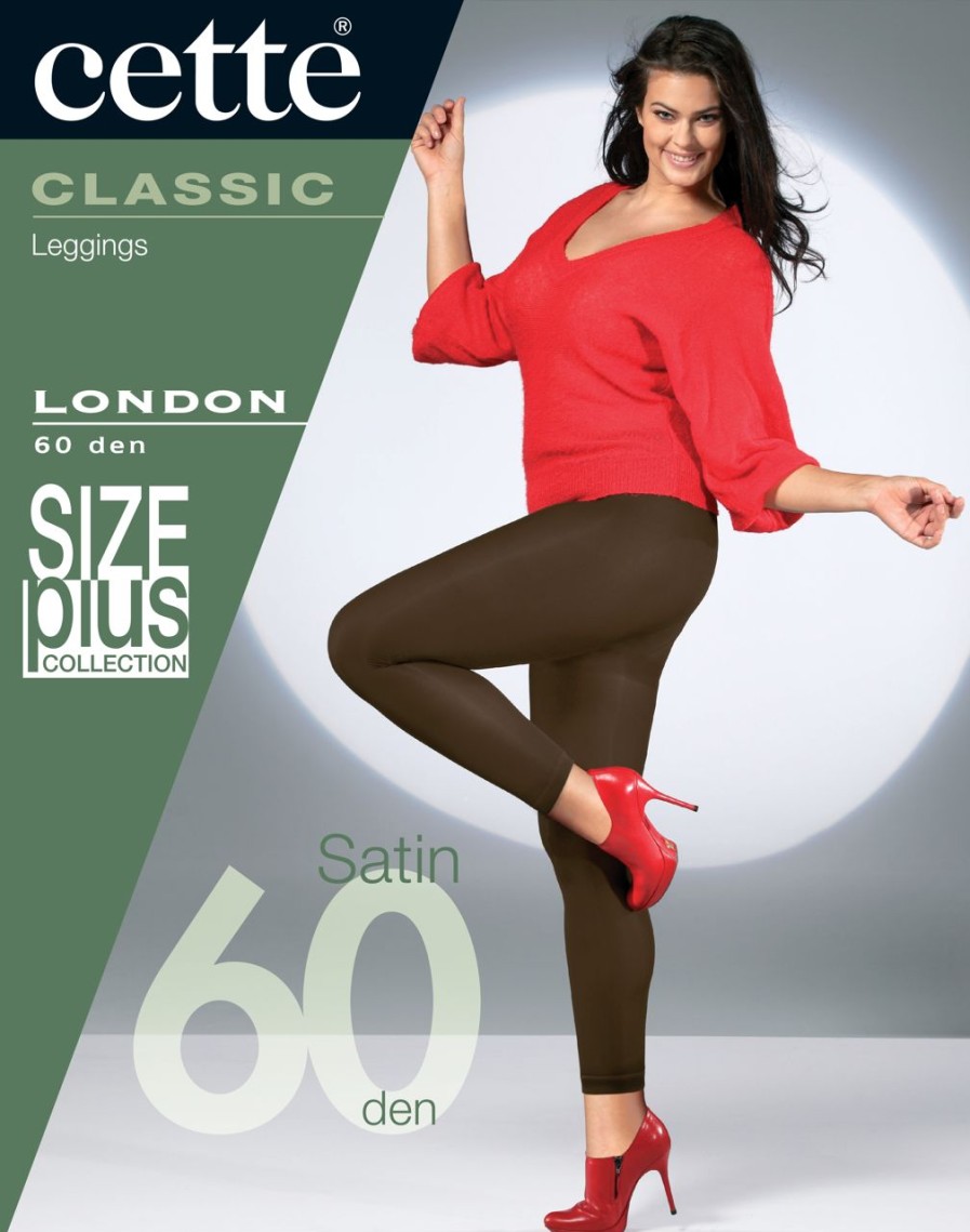 Cette | Cette Cette Size Plus Collection - Glatte Blickdichte Plus Size Leggings London Black