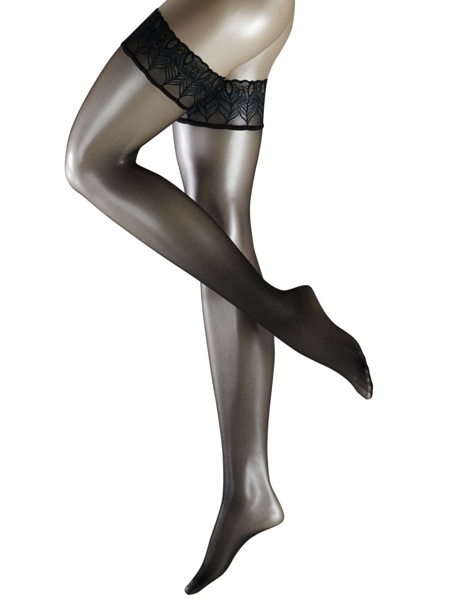 Falke | Falke Falke Lunelle 8 Schwarze Halterlose Strumpfe