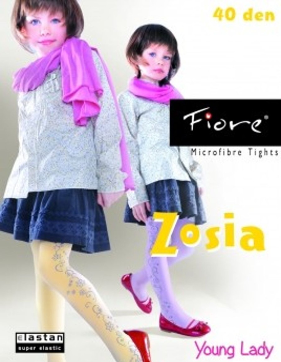 Kinderstrumpfhosen, -Leggings | Fiore Fiore Kinderstrumpfhosen Mit Blumigem Muster Zosia 40 Den