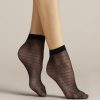 Fiore | Fiore Transparente Feinsockchen Mit Feinen Lurex-Ringeln Von Fiore Black-Silver