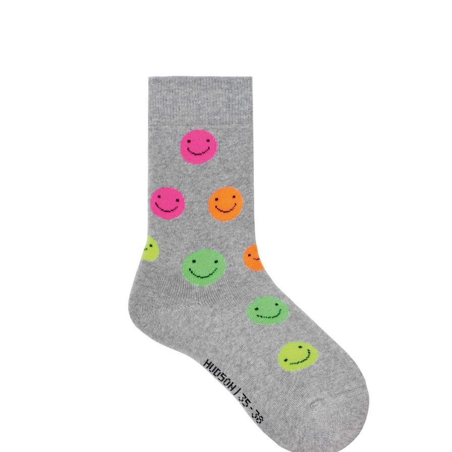 Hudson | Hudson Hudson - Bequeme Uni Kuschelsocken Mit Einem Hohen Anteil An Baumwolle Und Bunten Smiley Emojis