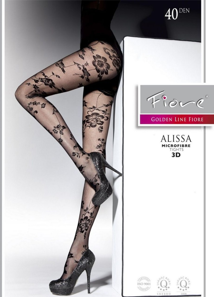 Brautstrumpfe Und Brautstrumpfhosen | Fiore Fiore Elegante Strumpfhose Mit Wunderschonem Blumenmuster Alissa