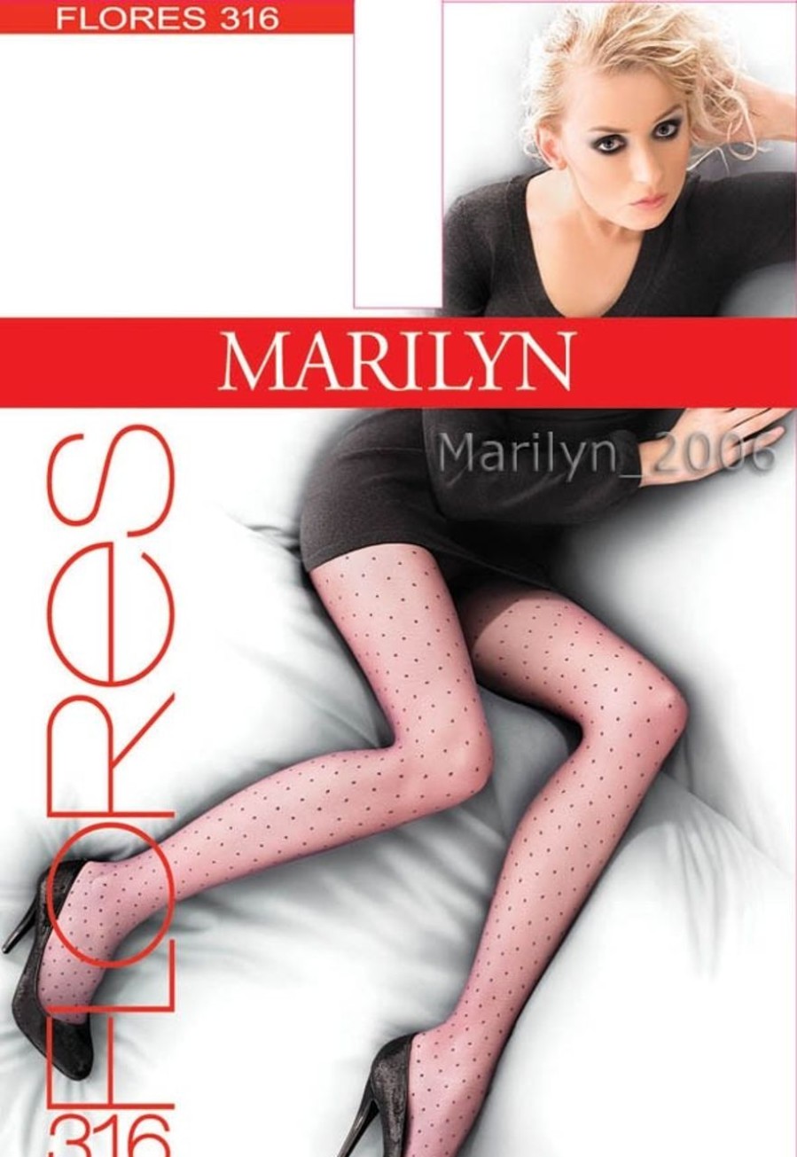 Marilyn | Marilyn Marilyn Elegante Feinstrumpfhosen Mit Verspieltem Tupfenmuster Flores, 20 Den Bianco