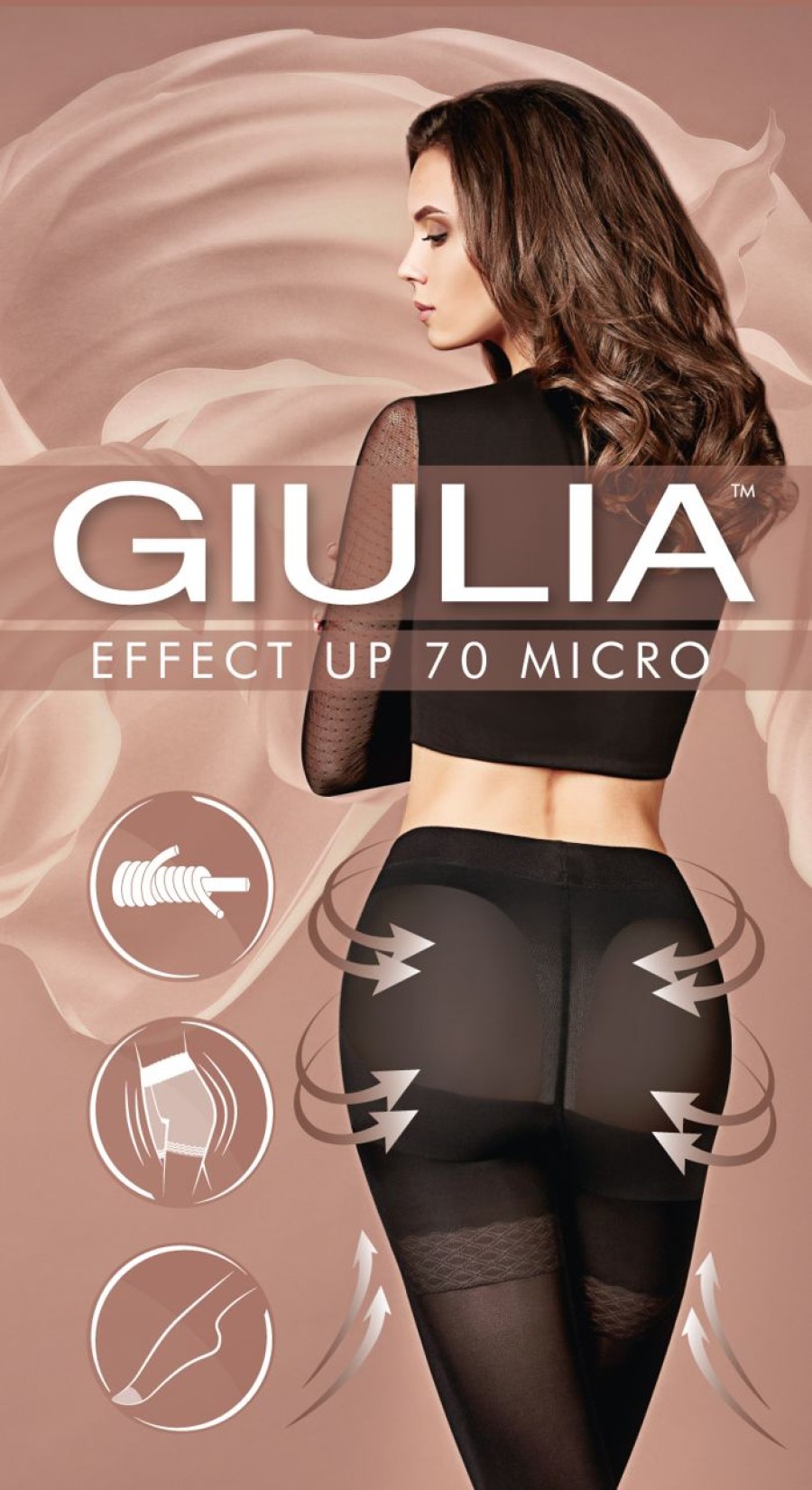 Giulia | Giulia Strumpfhose Mit Figurformendem Hoschenteil Und Push-Up-Effekt Fur Den Po Effect Up 70 Von Giulia Nero