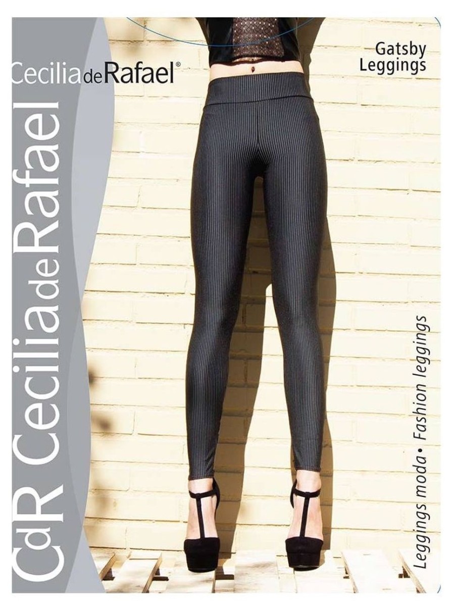 Cecilia De Rafael | Cecilia de Rafael Glamourose Leggings Mit Nadelstreifen Gatsby Von Cecilia De Rafael Negro