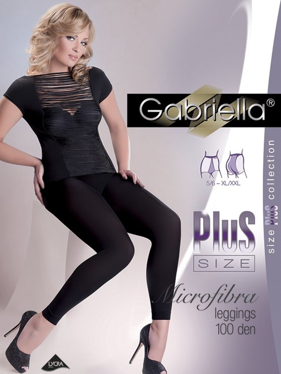 Gabriella | Gabriella Gabriella Blickdichte Glatte Leggings In Ubergrosen Microfibre 100 Den Plus Size