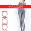 Marilyn | Marilyn Marilyn Blickdichte Strumpfhosen Mit Transparentem Streifenmuster In Nahtoptik Nadia