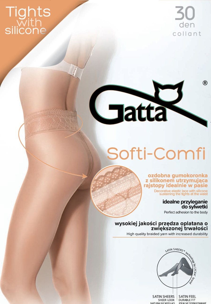 Gatta | Gatta Feinstrumpfhose Mit Floral Gemustertem Spitzenbund Softi-Comfi 30 Von Gatta