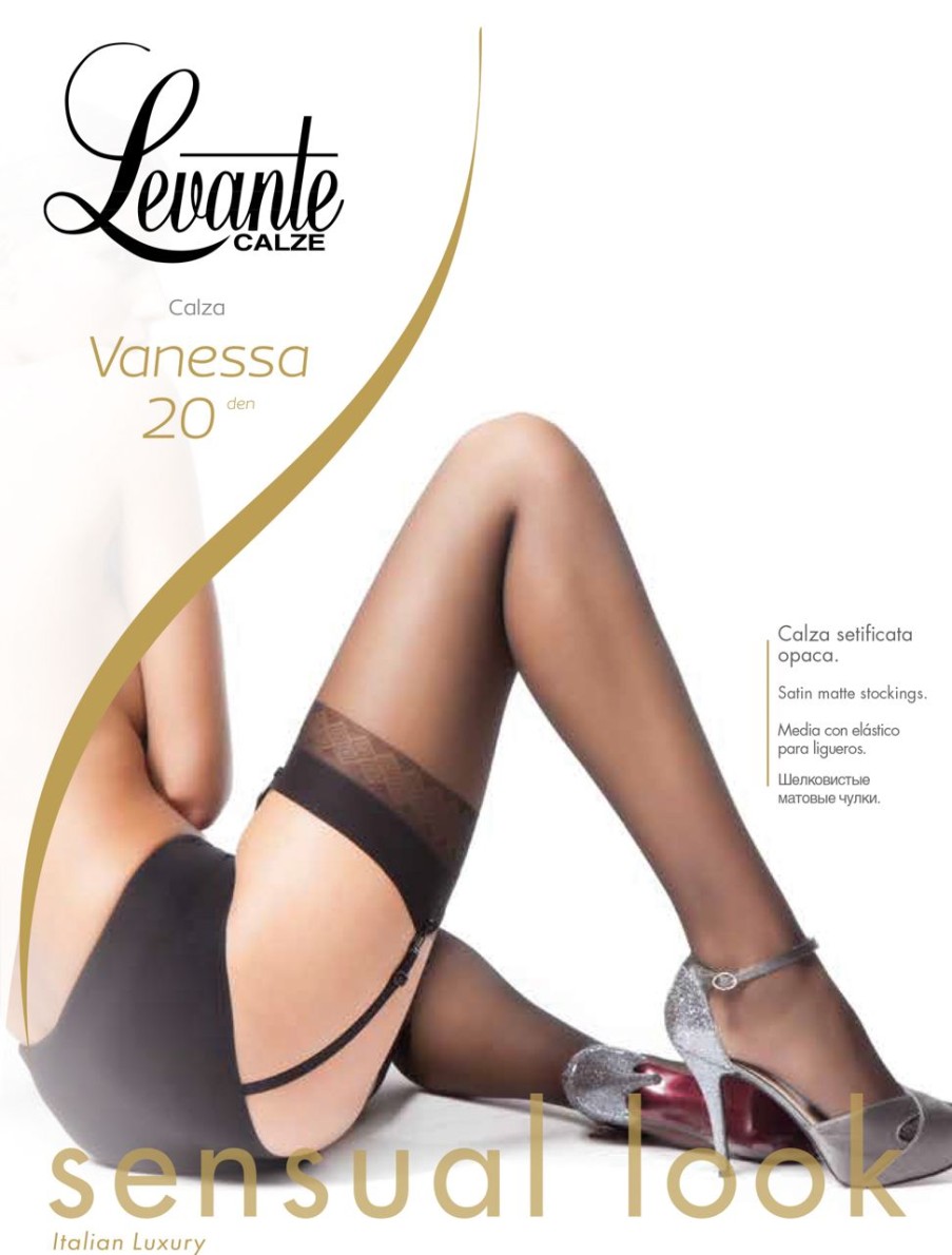 Levante | Levante Klassische Strapsstrumpfe Mit Dezent Gemustertem Abchluss Vanessa Von Levante