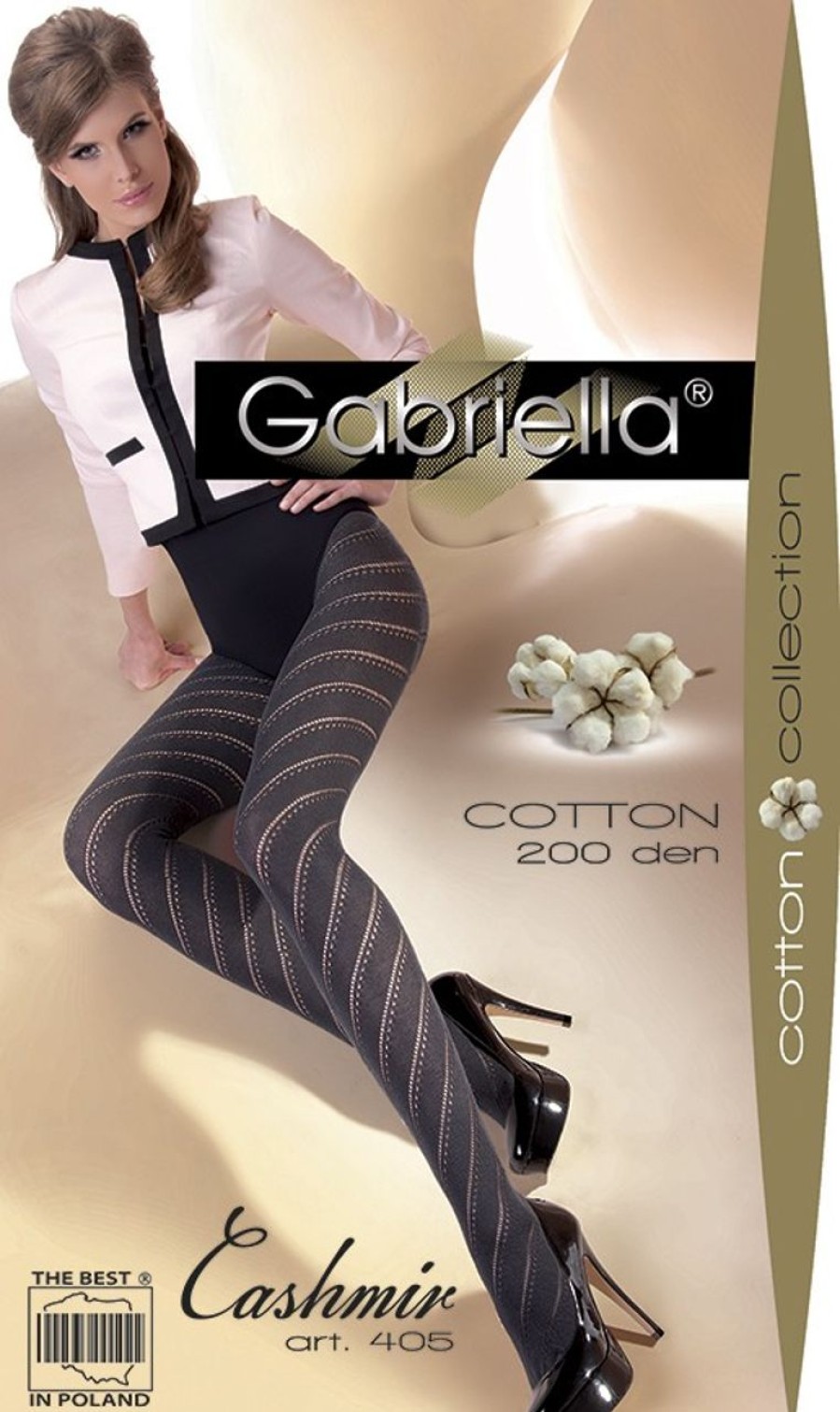 Gabriella | Gabriella Gabriella Strumpfhose Mit Hohem Anteil An Baumwolle Und Diagonalen Ringeln Cashmir 405