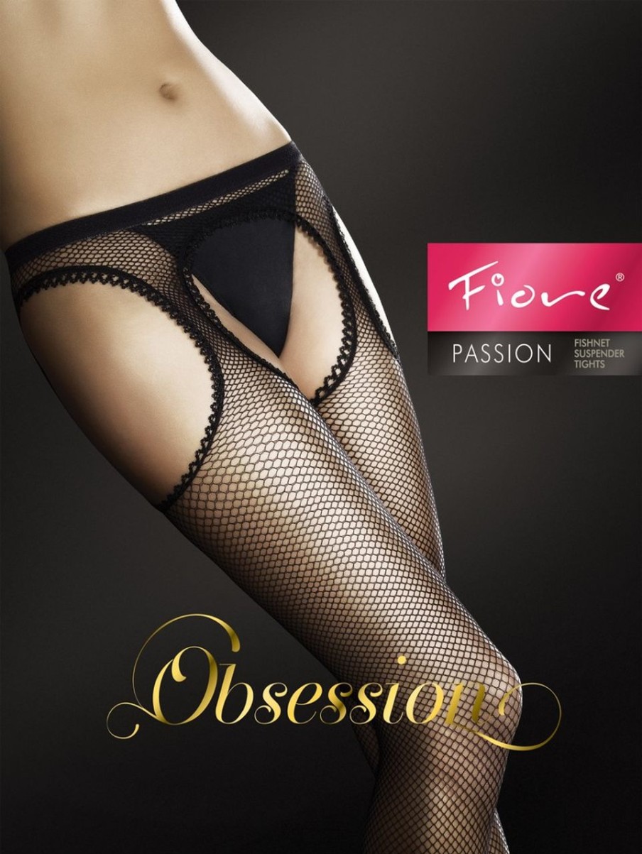 Strip Panty | Fiore Fiore Netz-Strapsstrumpfhose Passion