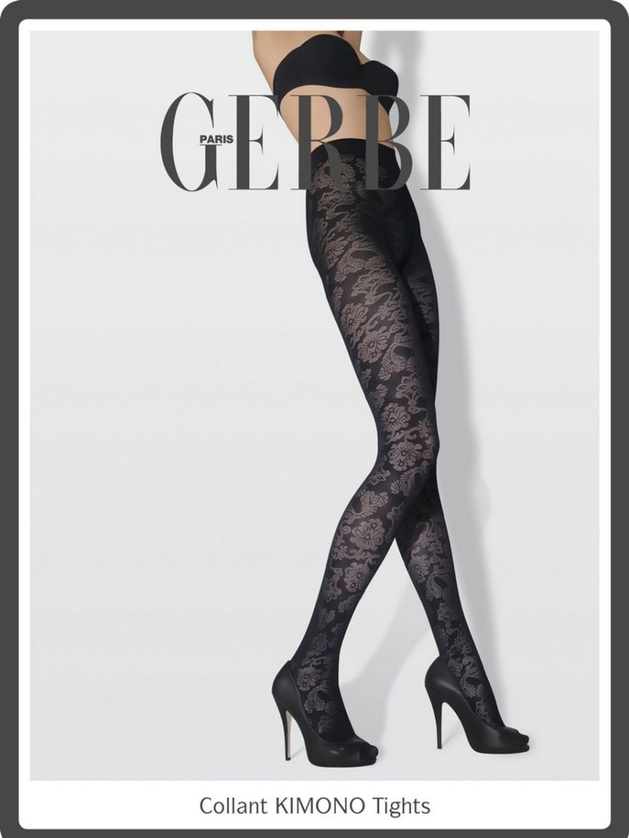 Gerbe | Gerbe Gerbe Elegante Feinstrumpfhose Mit Blumenmuster Kimono