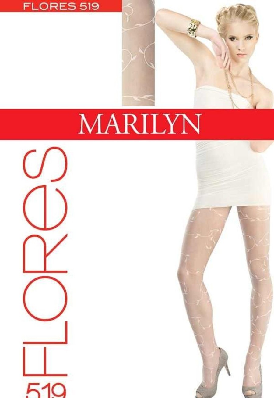 Marilyn | Marilyn Marilyn Elegante Damenstrumpfhose Mit Dezentem Floralem Muster Flores, 20 Den