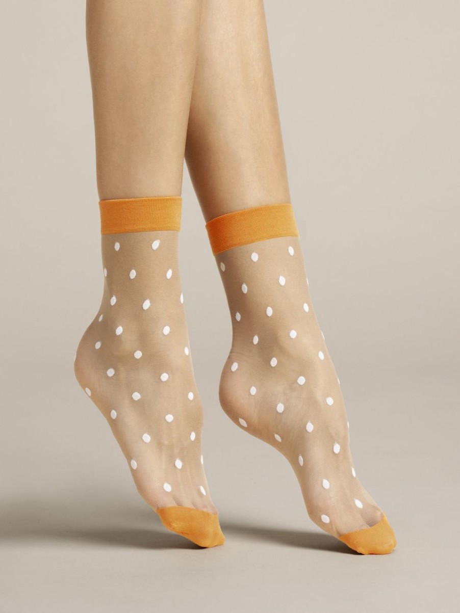 Fiore | Fiore Feinsockchen Mit Punktchen Und Abschlussbund In Kontrastfarbe Von Fiore