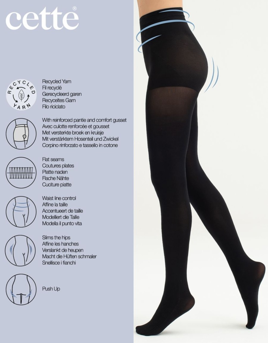 Cette | Cette Blickdichte Strumpfhose Mit Figurformendem Hoschenteil Und Push-Up-Effekt Von Cette Black