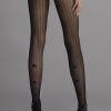 Fiore | Fiore Elegante Feinstrumpfhose Mit Langsstreifen Und Retro-Look Von Fiore Black