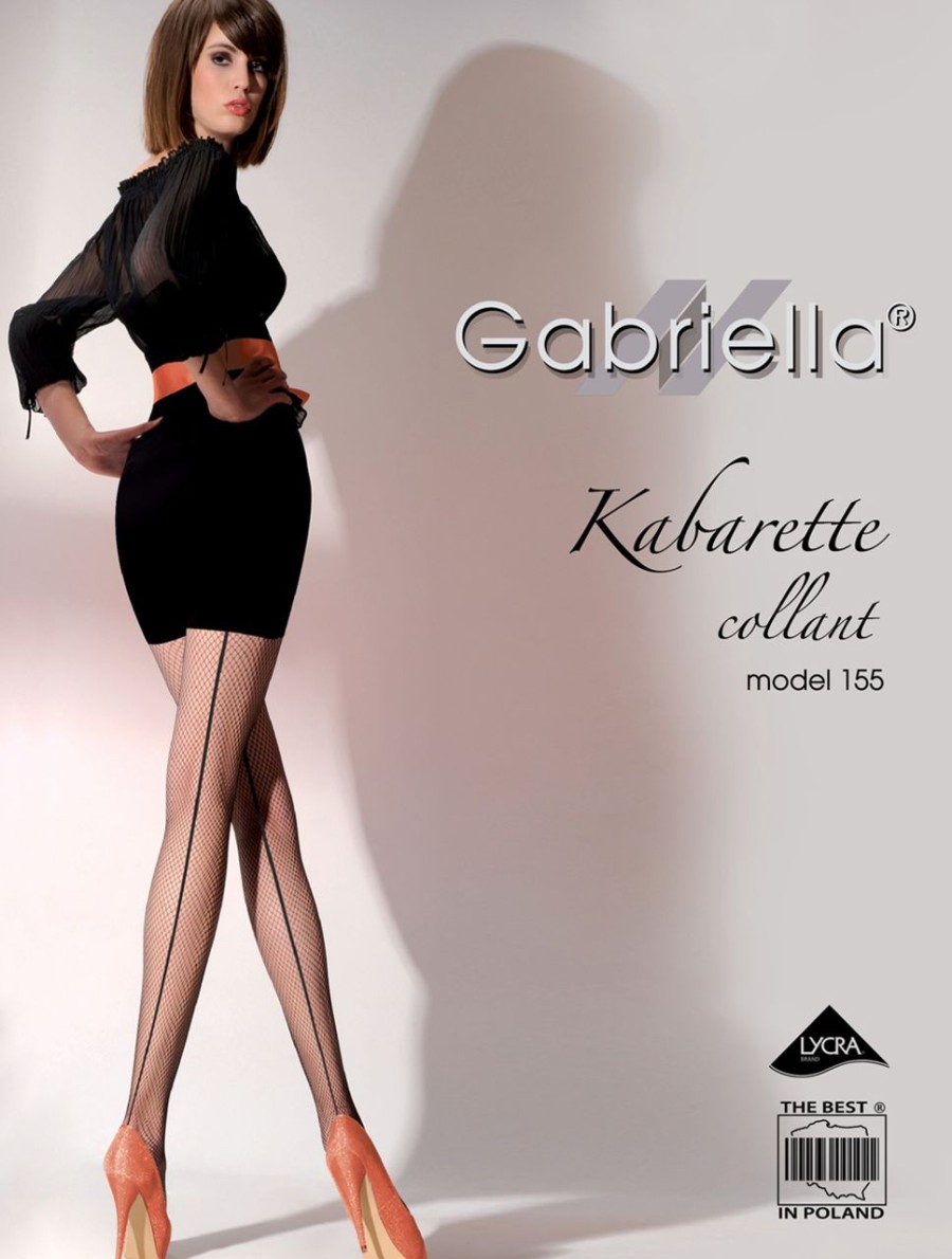 Gabriella | Gabriella Elegante Netzstrumpfhose Mit Auf Der Ruckseite Verlaufender Naht Kabarette 155