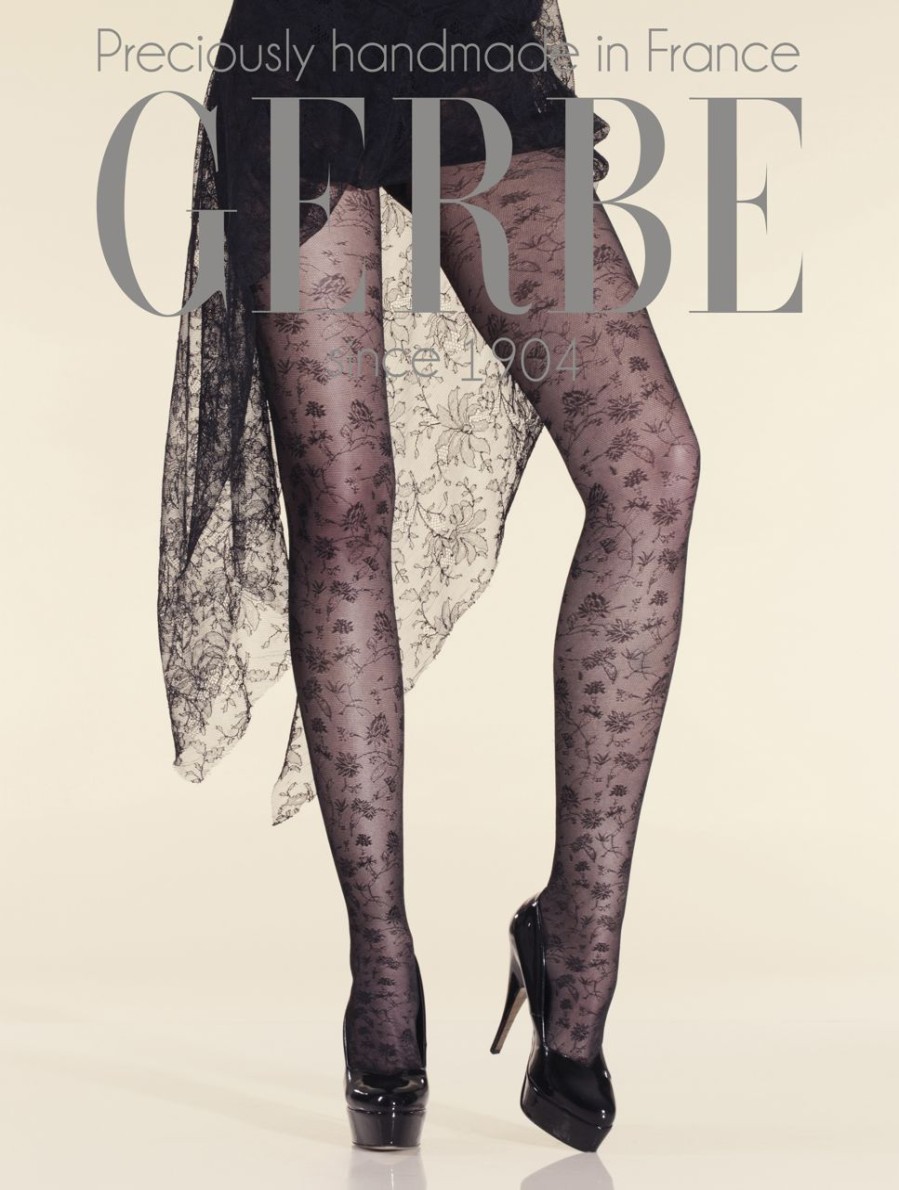 Gerbe | Gerbe Edle Strumpfhose Mit Floralem Muster Palace Von Gerbe Noir