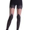 Trasparenze | Trasparenze Blickdichte Feinstrumpfhose Mit Overknee-Optik Und Floralem Spitzenmuster Von Trasparenze Cosmetic-Nero