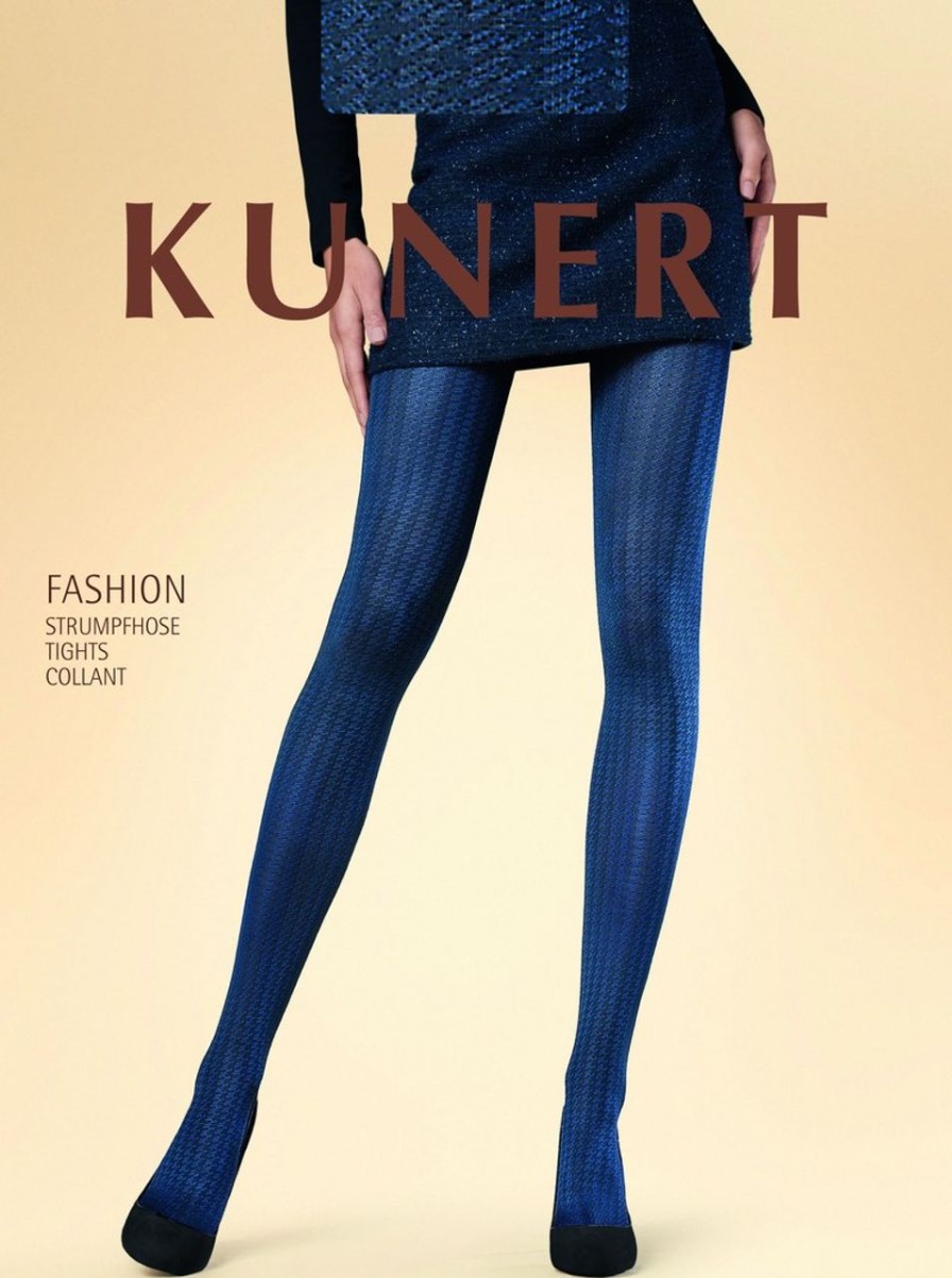 Kunert | Kunert Kunert Glanzende Strumpfhose Mit Hahnentrittmuster Saphire-Blue