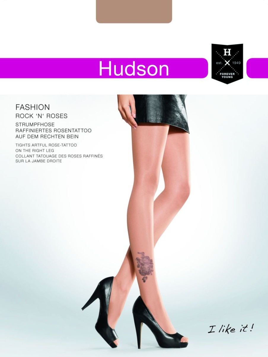 Hudson | Hudson Feinstrumpfhose Mit Rosendruck In Tattoo-Optik Von Hudson Skin