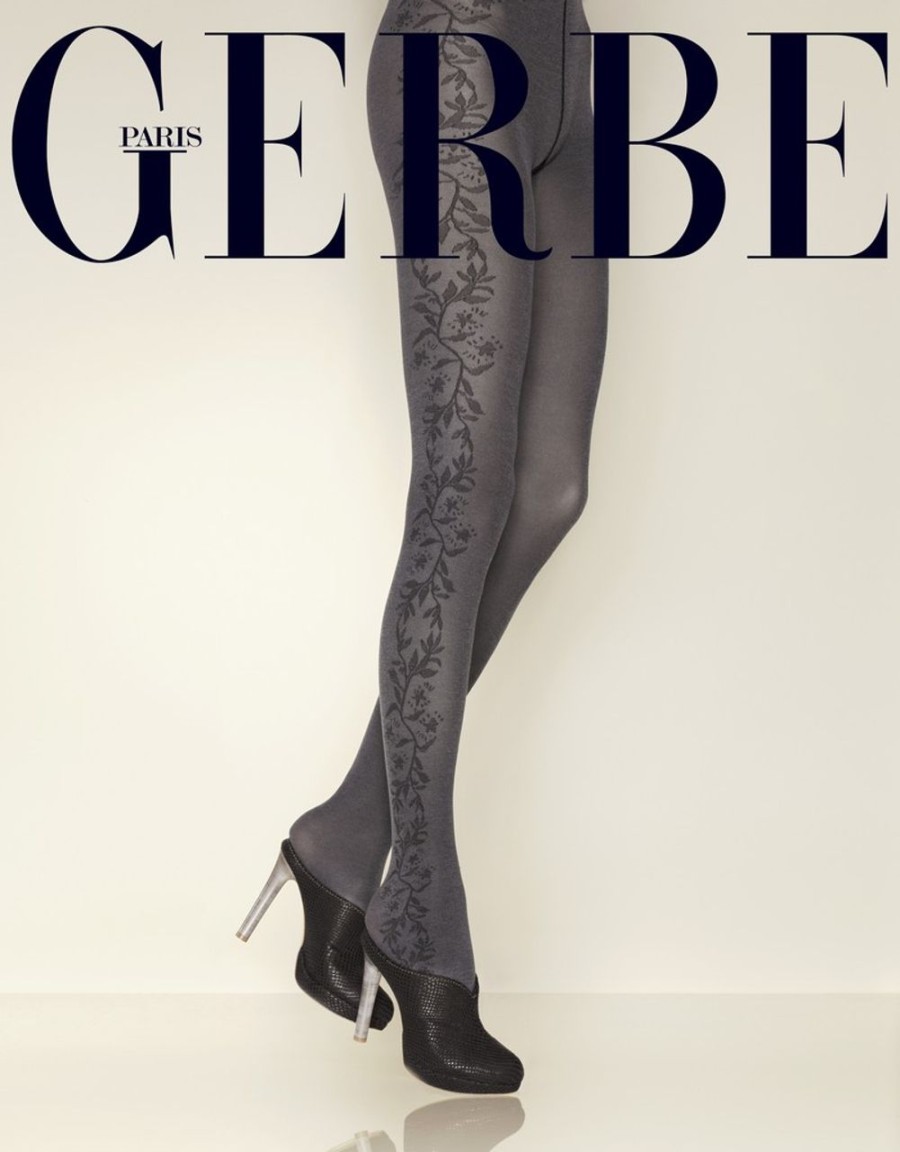 Gerbe | Gerbe Gerbe Edle Strumpfhose Mit Blumenrankenmuster Edelweiss