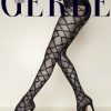 Gerbe | Gerbe Gerbe Edle Strumpfhose Mit Extravagantem Muster Allure Noir