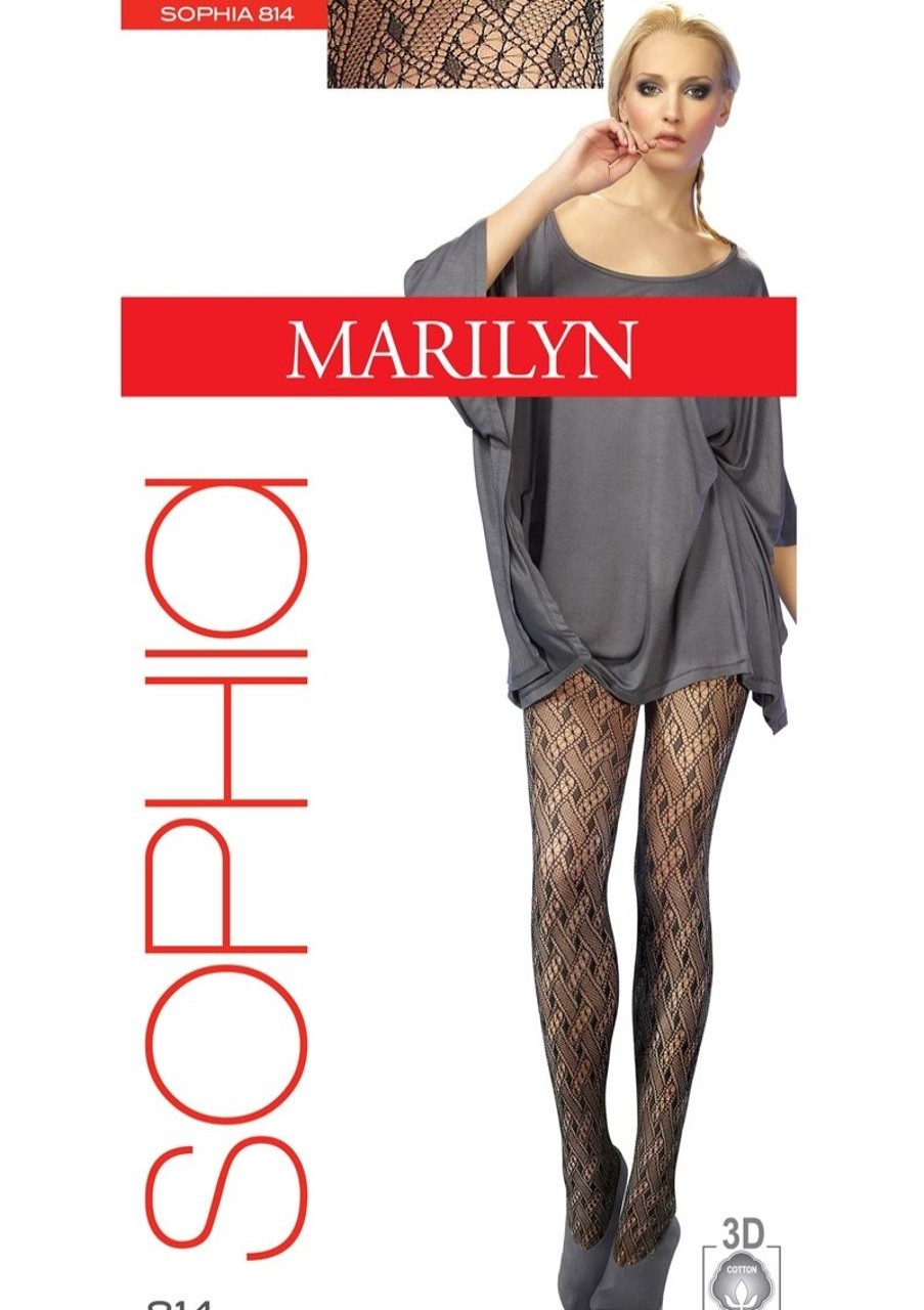 Marilyn | Marilyn Marilyn Gemusterte Baumwollstrumpfhose Mit Netzstruktur Sophia, 80 Den Nero