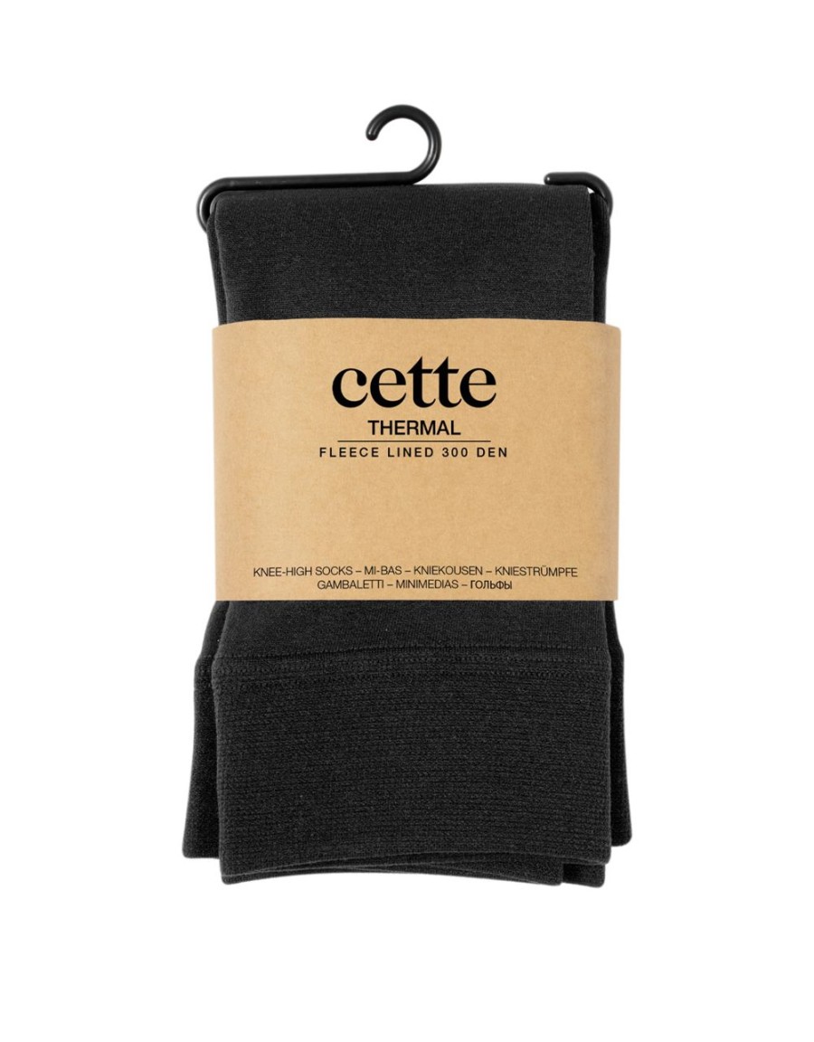 Cette | Cette 2 Paar Blickdichte Winterkniestrumpfe Mit Flauschigem Innenfutter Aus Weichem Fleece Von Cette Black