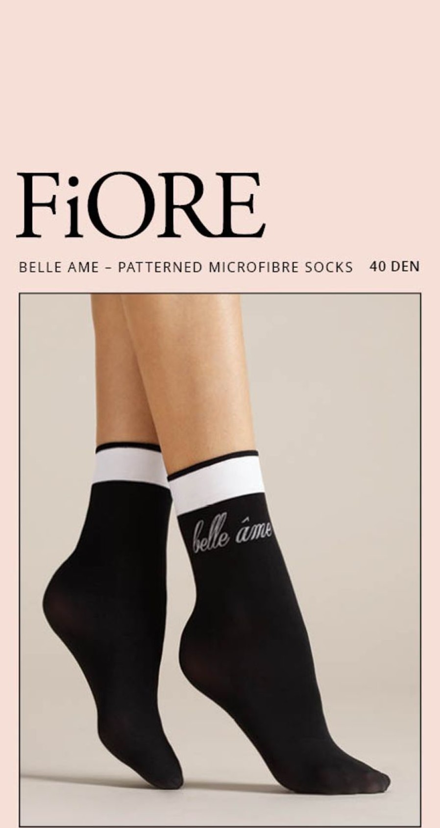 Fiore | Fiore Elegante, Schwarz-Weise Feinsockchen Belle Ame Von Fiore Black-White