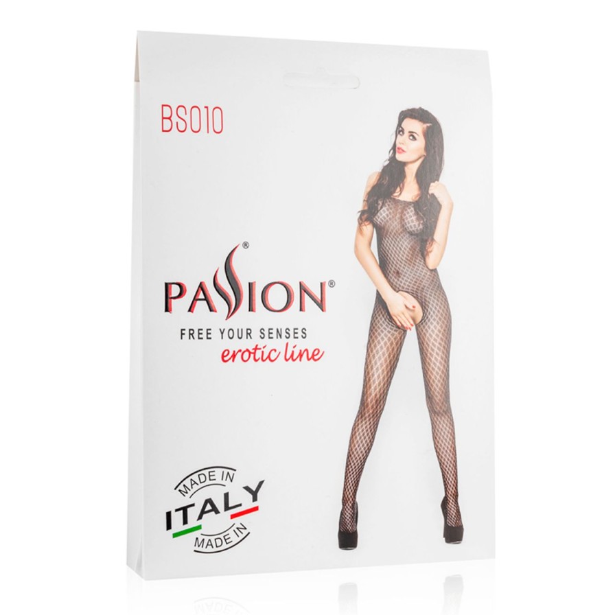 Passion | Passion Catsuit Schwarz Ouvert Im Schritt Offen