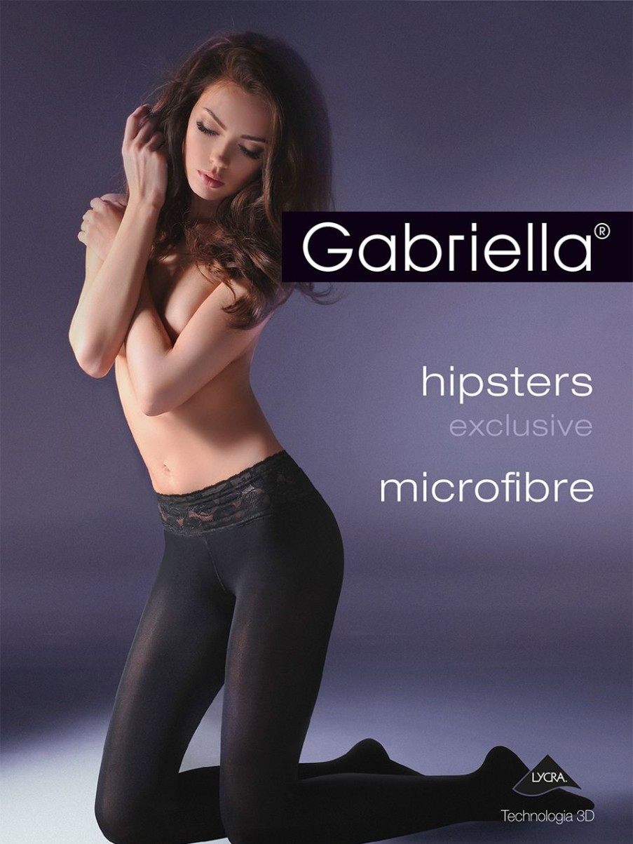 Gabriella | Gabriella Gabriella Hipsters Exclusive - Blickdichte Huftstrumpfhose Mit Elegantem Taillenbund Aus Spitze Nero