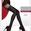 Strumpfhosen Strapsoptik | Fiore Reizvolle Feinstrumpfhose In Angesagter Strapsoptik Mit Tupfenmuster Dotty, 60 Den Black