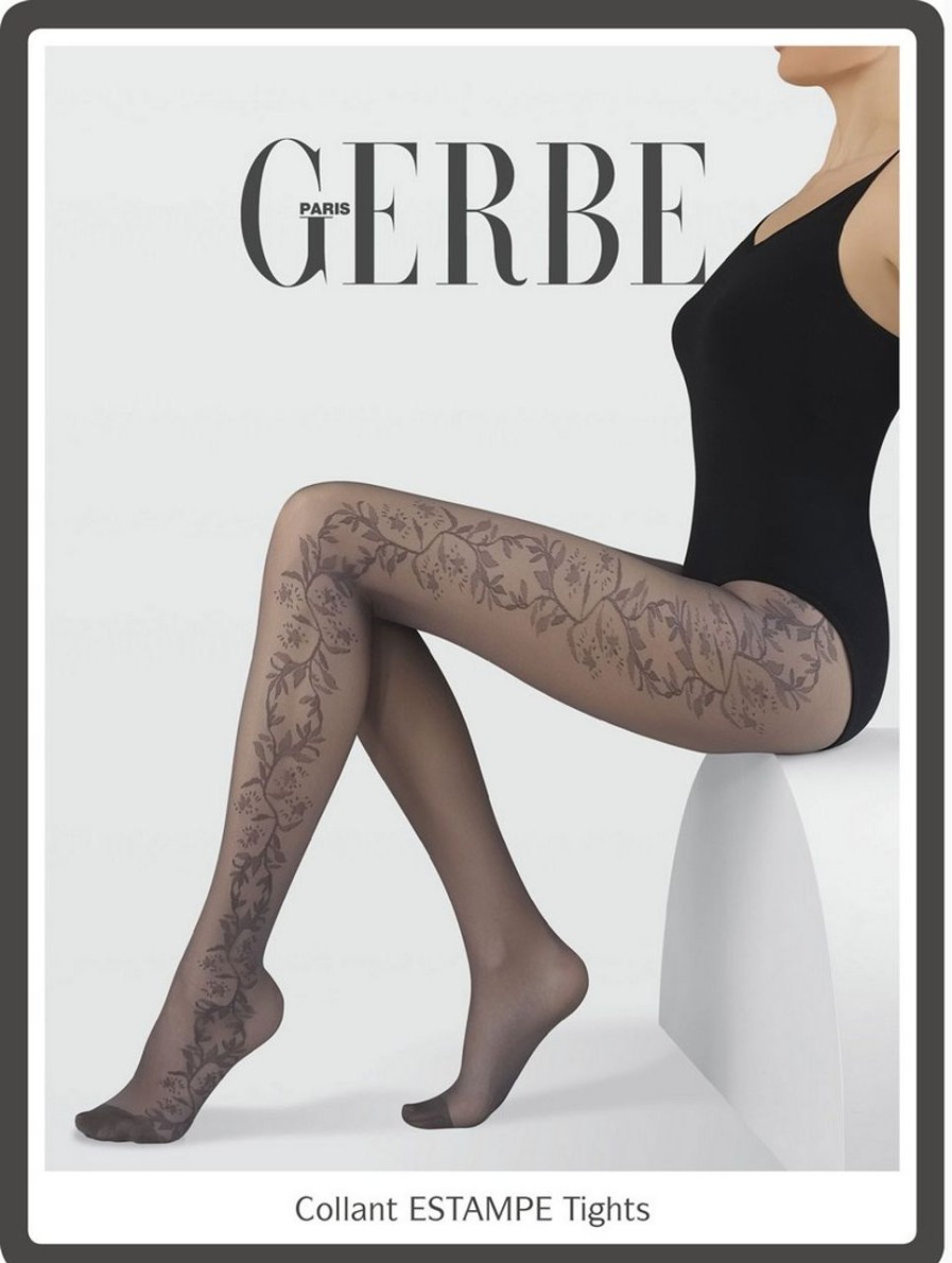 Gerbe | Gerbe Gerbe Feinstrumpfhose Mit Blumenrankenmuster Estampe