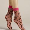 Fiore | Fiore Feinsockchen Mit Angesagten Leopardentupfen In Kontrastfarbe Von Fiore