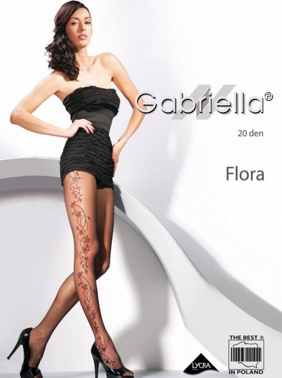 Gabriella | Gabriella Gabriella Elegante Feinstrumpfhose Mit Dezentem Blumenmuster Flora 20 Den