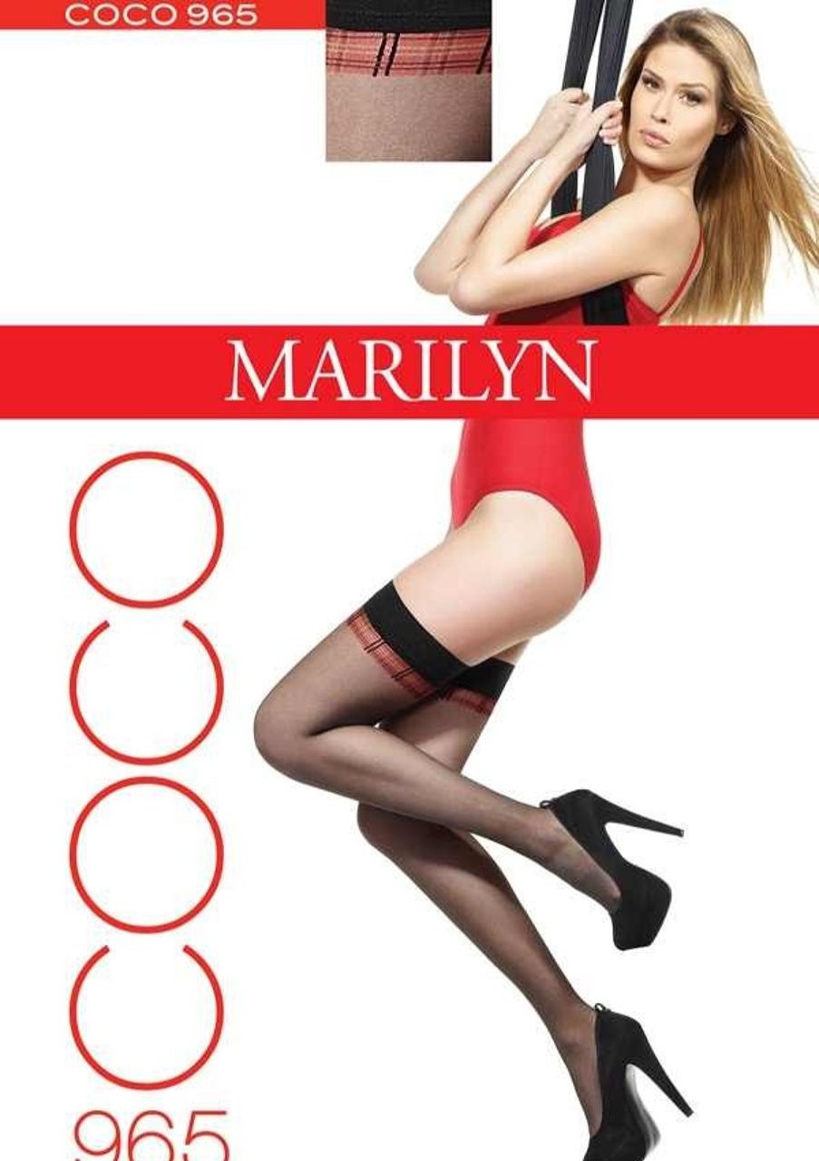 Marilyn | Marilyn Marilyn Halterlose Strumpfe Mit Dezentem Karomuster Coco 20 Den