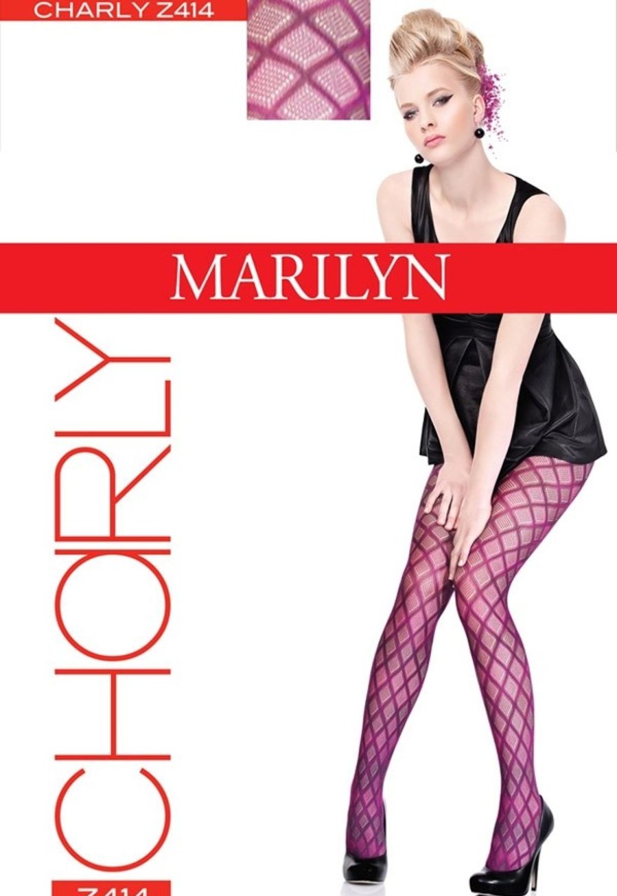 Marilyn | Marilyn Marilyn Extravagante Strumpfhosen Mit Elegantem Rautenmuster Und Netzstruktur Charly 40 Den