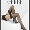 Gerbe | Gerbe Gerbe Klassische Strapsstrumpfe Mit Spitzenabschluss Sun Satin 15 Den