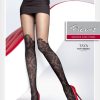 Strumpfhosen Overknee-Optik | Fiore Gemusterte Strumpfhose In Angesagtem Overknee-Look Von Fiore Black