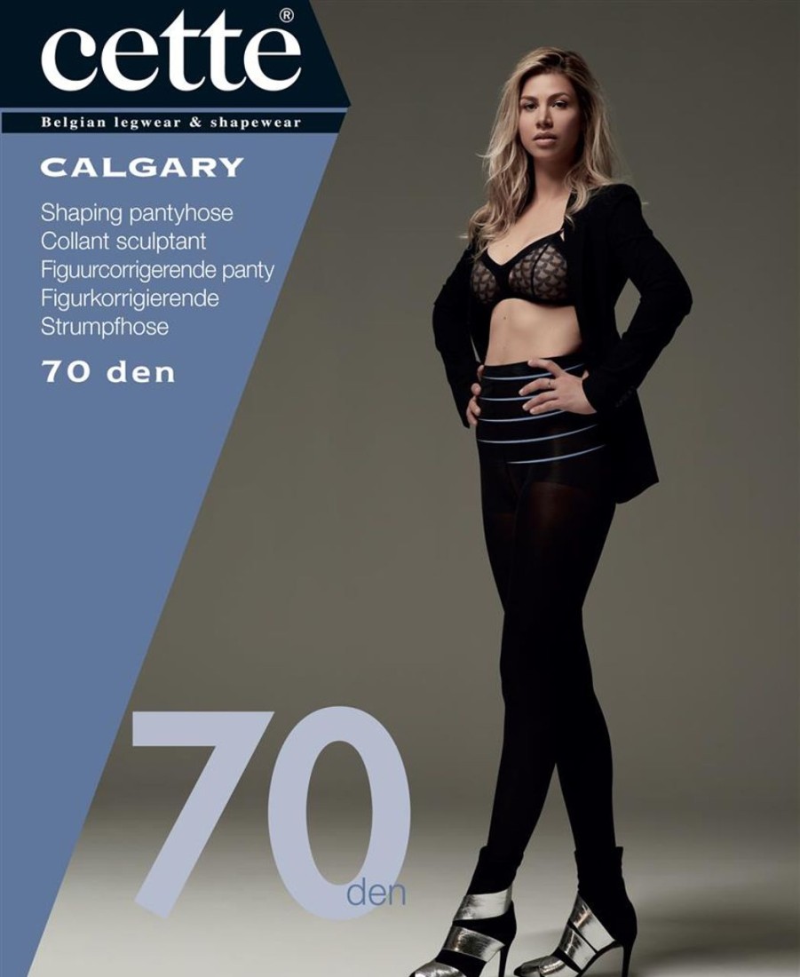 Cette | Cette Blickdichte Figurformende Strumpfhose Mit Elegantem Satinglanz Von Cette Black