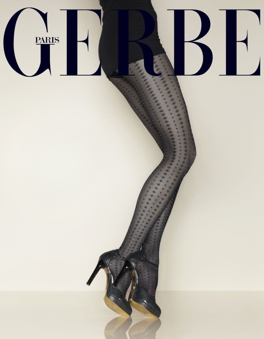 Gerbe | Gerbe Gerbe Edle Strumpfhose Mit Glitzerndem Muster Vegas Noir-Argent