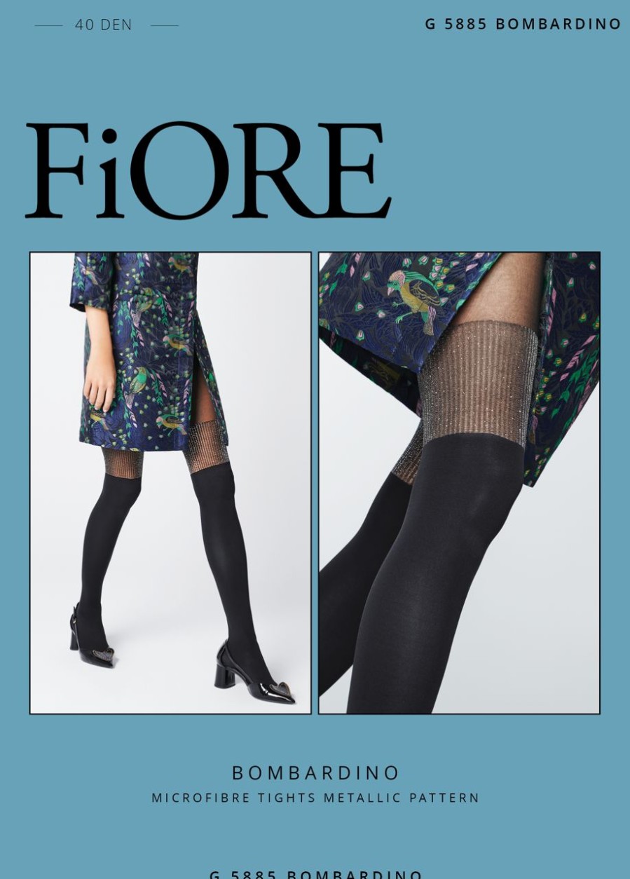 Fiore | Fiore Feinstrumpfhose Mit Glitzernder Overknee-Optik Bombardino Von Fiore Black-Metallic