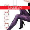 Marilyn | Marilyn Marilyn 2 In 1 - Netzstrumpfhose Mit Blumenmuster Und Glatte Feinstrumpfhose Chantal