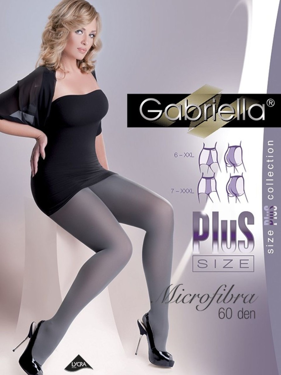 Gabriella | Gabriella Gabriella Blickdichte Glatte Strumpfhose In Ubergrosen Microfibre 60 Den Plus Size